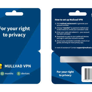 Mullvad VPN 5 apparaten 12 maanden